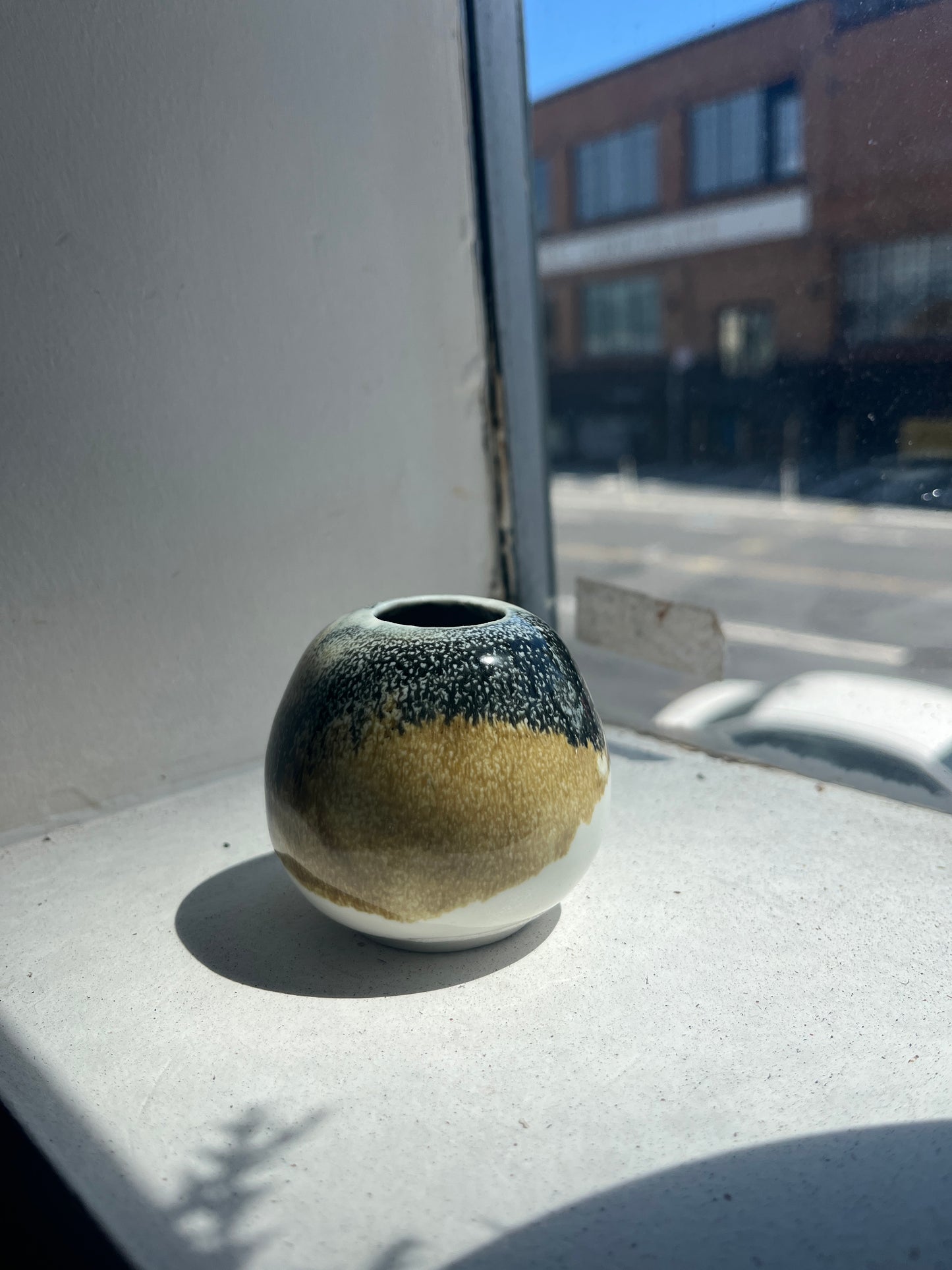 Temoku Mini Moonbowl Vase