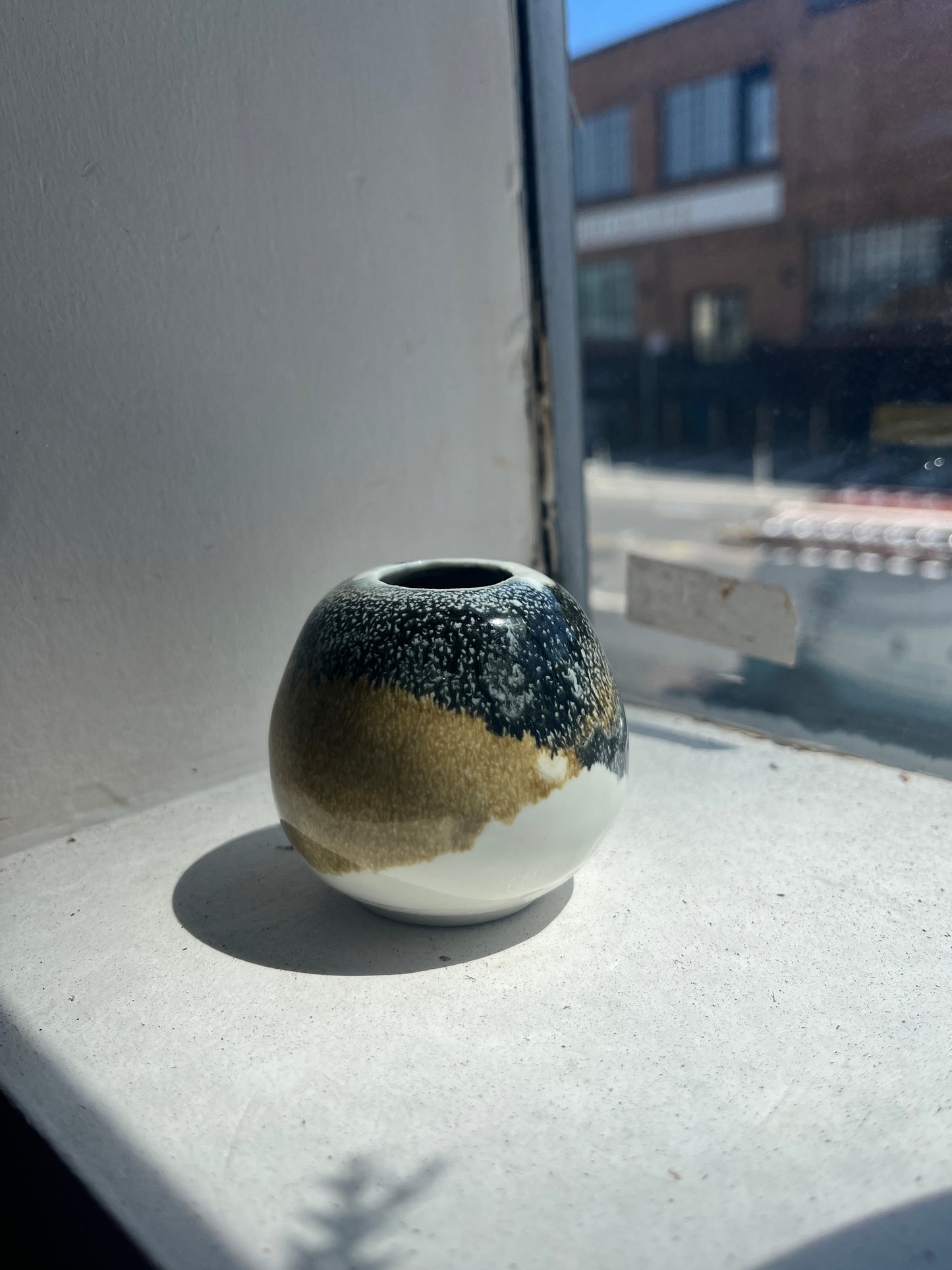 Temoku Mini Moonbowl Vase